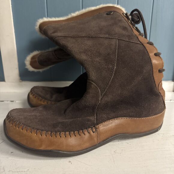 THE NORTH FACE PrimaLoft Brown SUEDE 200 GRAM INSULATED WATERPROOF BOOTS Size 9 - Picture 11 of 13